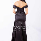 abito lungo con strass ALC04 NERO MARICLA ELEGANCE