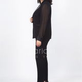 tailleur collo ricamo PF416 NERO PAOLA FORTI