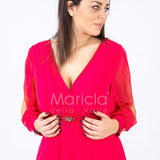 abito manica lunga PF607 FUXIA PAOLA FORTI