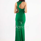 abito lungo drappeggiato catena ANT3225Y VERDE ANTILLE ELEGANCE