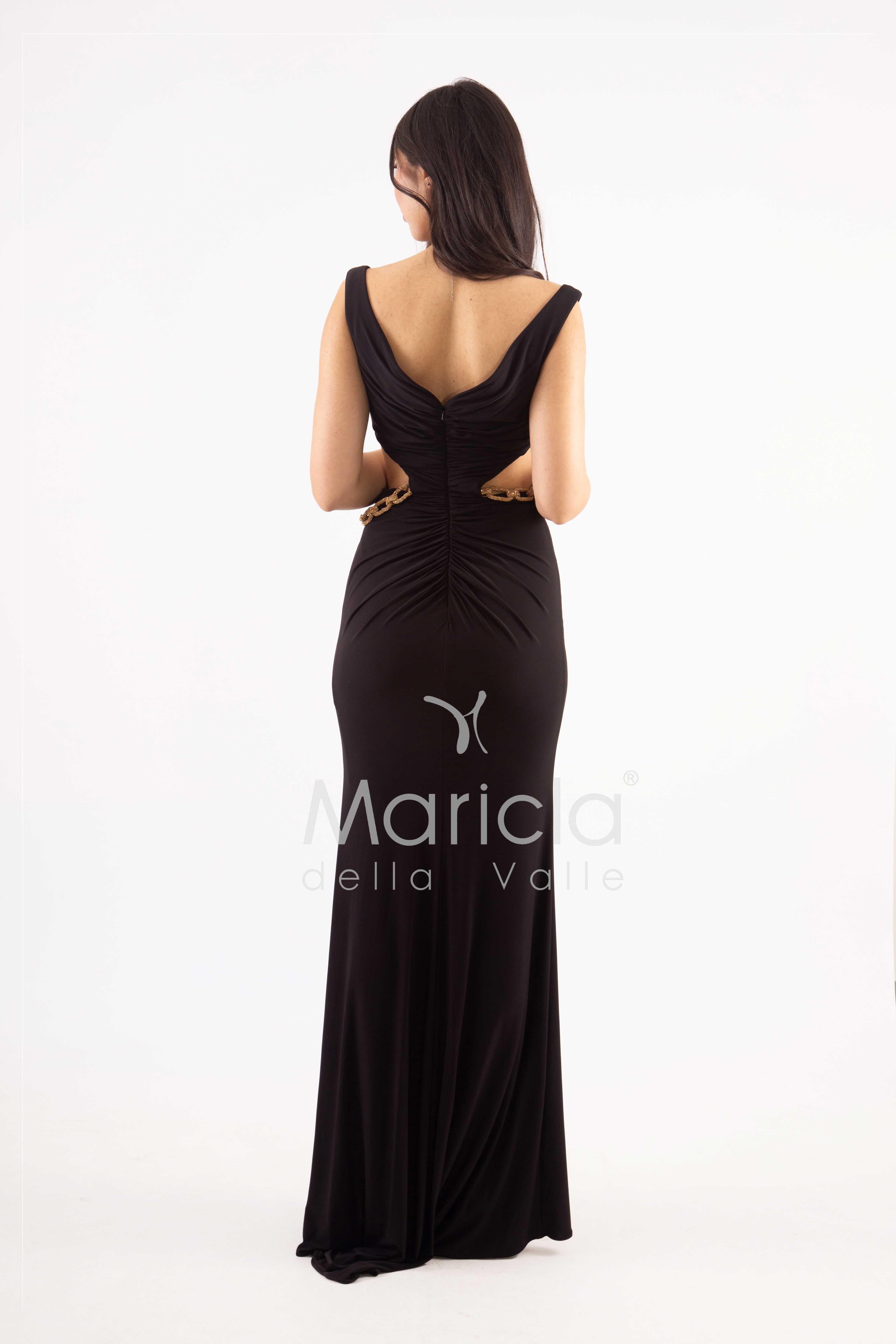 abito lungo catena aperto ANT2316Y NERO ANTILLE ELEGANCE