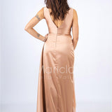 abito lungo spilla piume RG4223 BRONZO GIGLI CERIMONIA