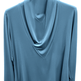 Maglia tinta unita con scollo a cascsata GR1416 DENIM MARICLA