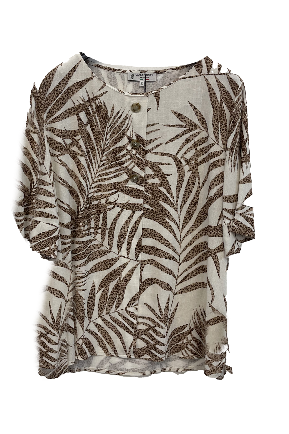 maglia casacca fantasia CF10593 TABACCO CARLA FERRONI