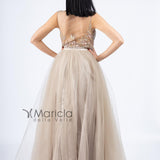 Abito ampio con ricami FP801050 CHAMPAGNE MARICLA ELEGANCE