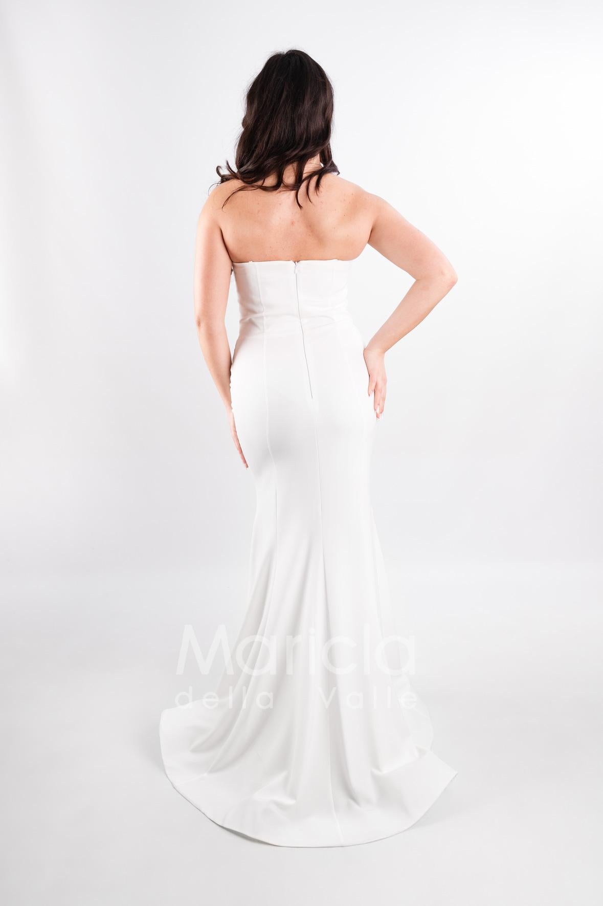 abito corpetto in strass SH511 BIANCO SHARON