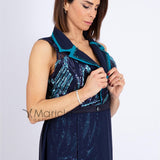 Tuta smoking PF310 BLU PAOLA FORTI