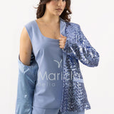 Completo in paiette tailleur  3 pezzi JC35273 INDACO MARICLA ELEGANCE