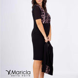 tubino ric.+bolero PF4110 NERO PAOLA FORTI