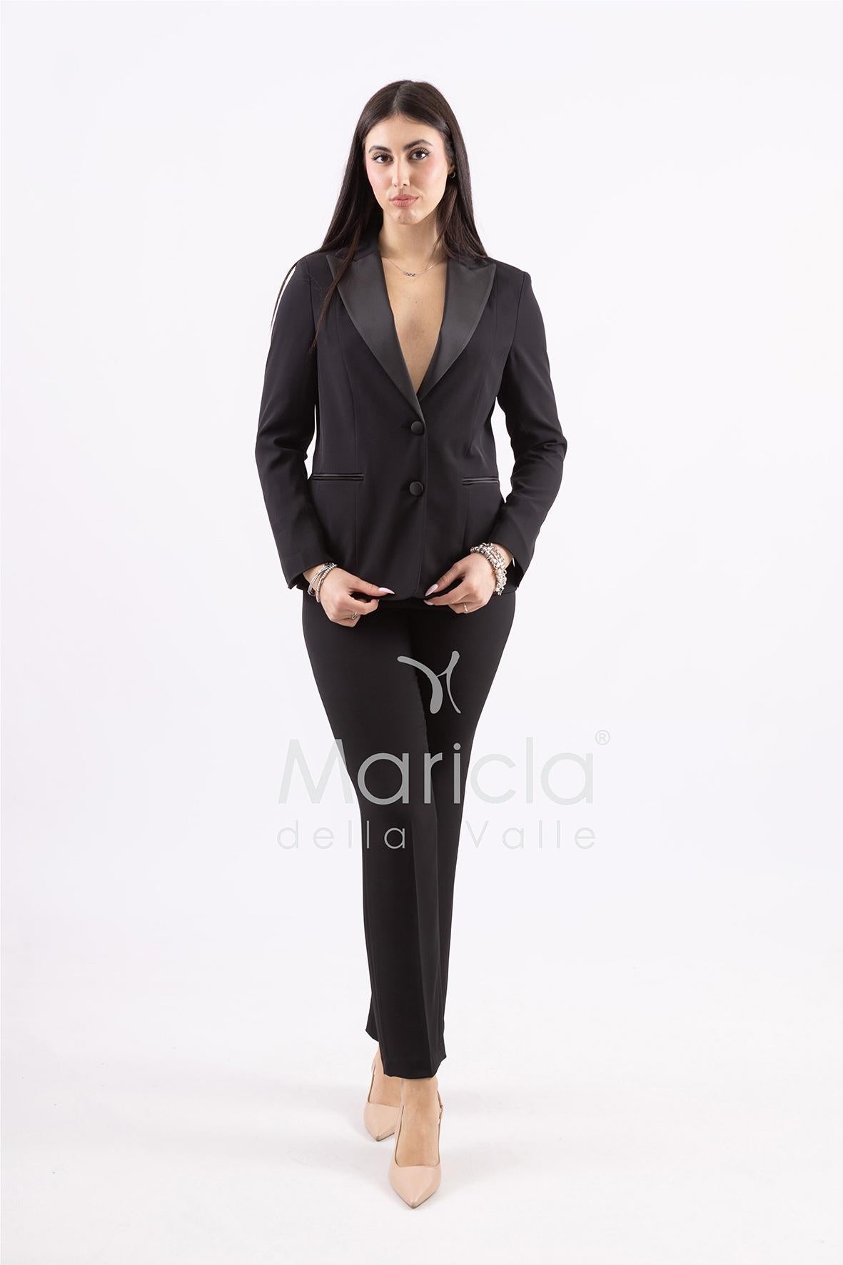 Completo tailleur collo smoking ROMI3872 NERO MARICLA