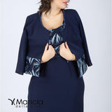 tubino+bolero PF410 BLU PAOLA FORTI