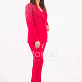 Tailleur con pioggia di strass Completo 3 pezzi SH409 FUCSIA SHARON