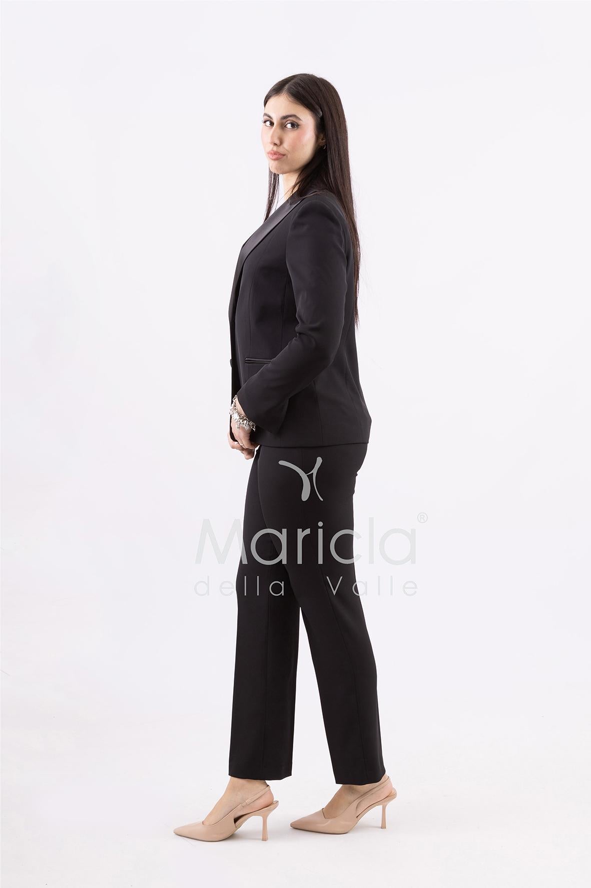 Completo tailleur collo smoking ROMI3872 NERO MARICLA