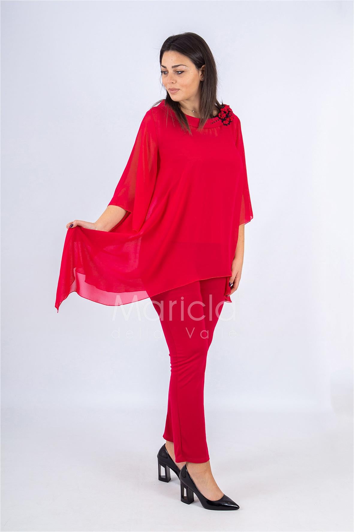 Completo pantalone e casacca PF411 FUXIA PAOLA FORTI