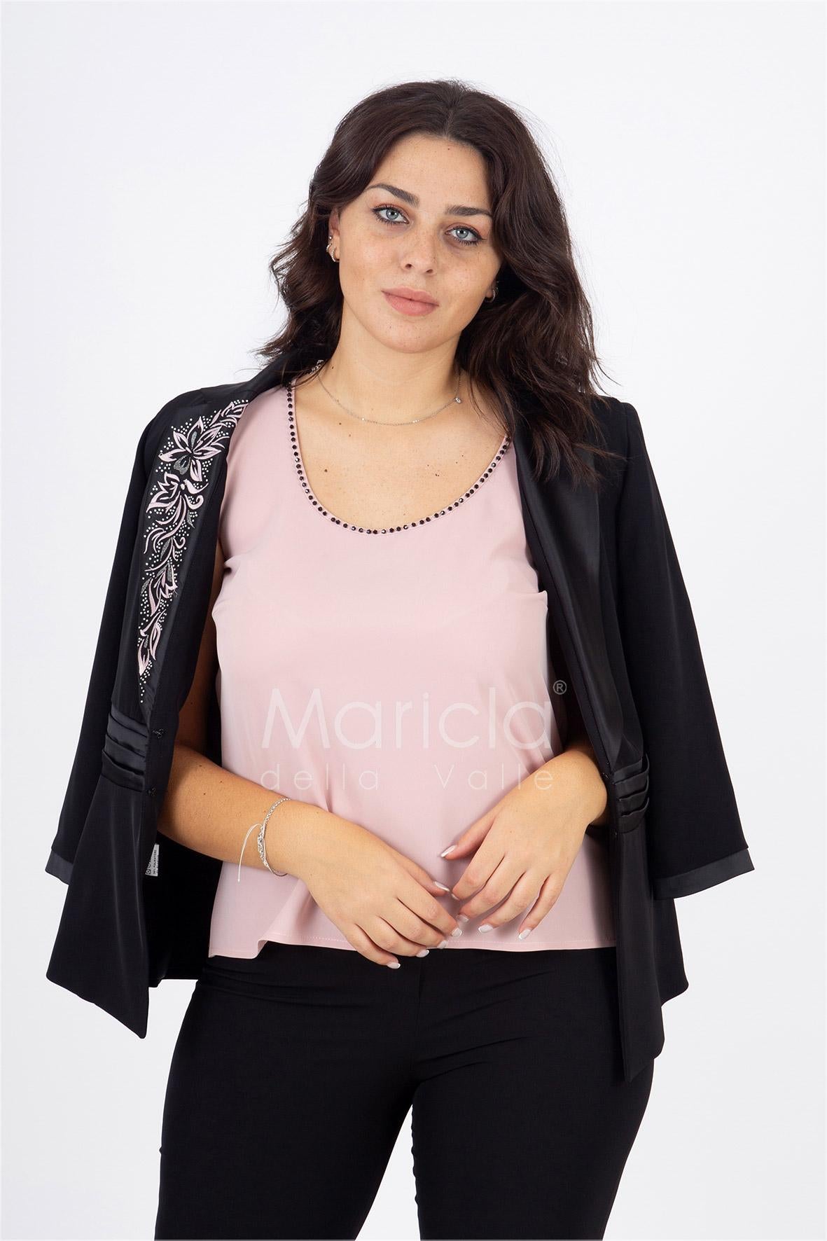 tailleur 3pz ricamo PF400TP NERO/CIPRIA PAOLA FORTI