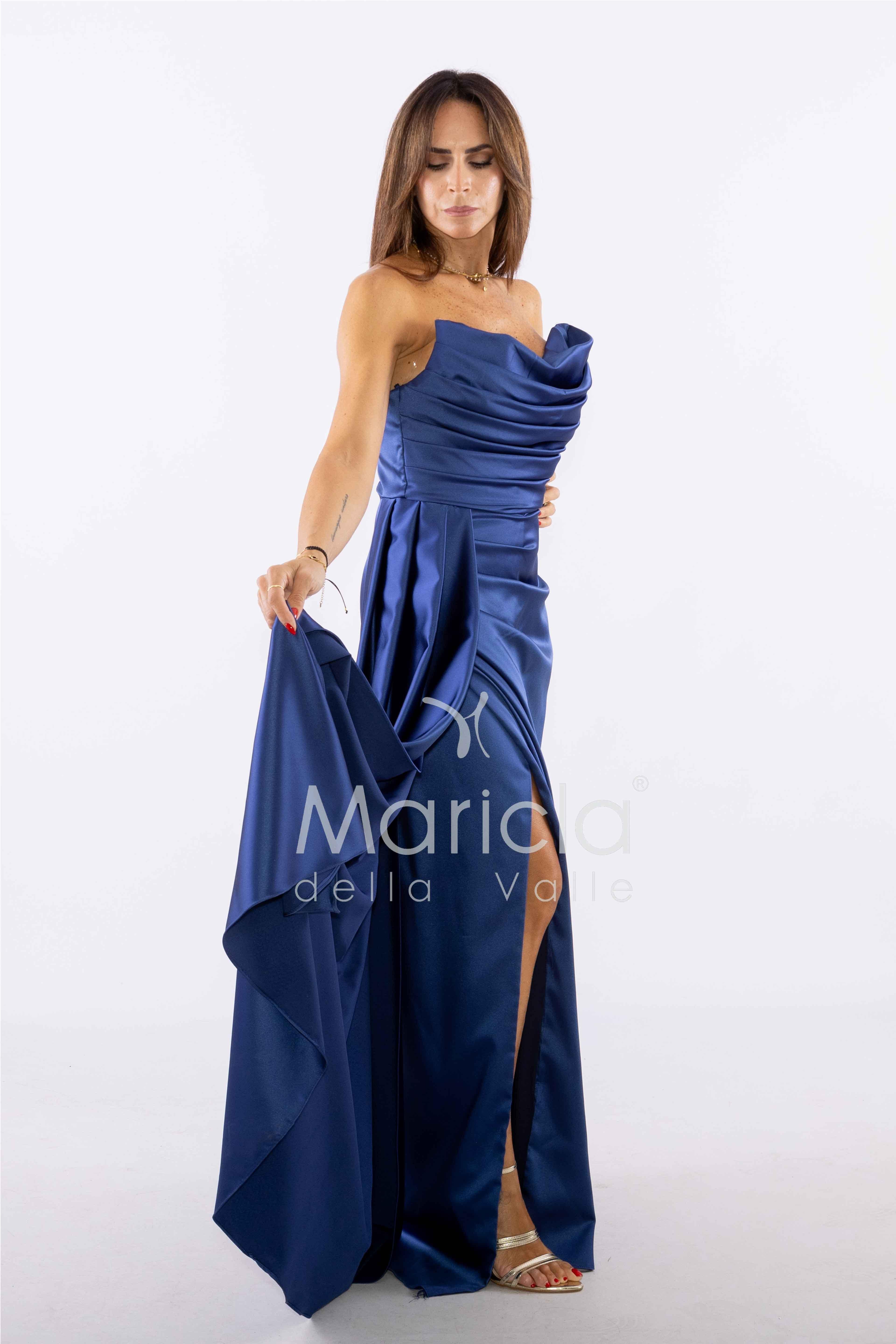 abito lungo drappeggio seno FI80008 TAMPONE MARICLA ELEGANCE