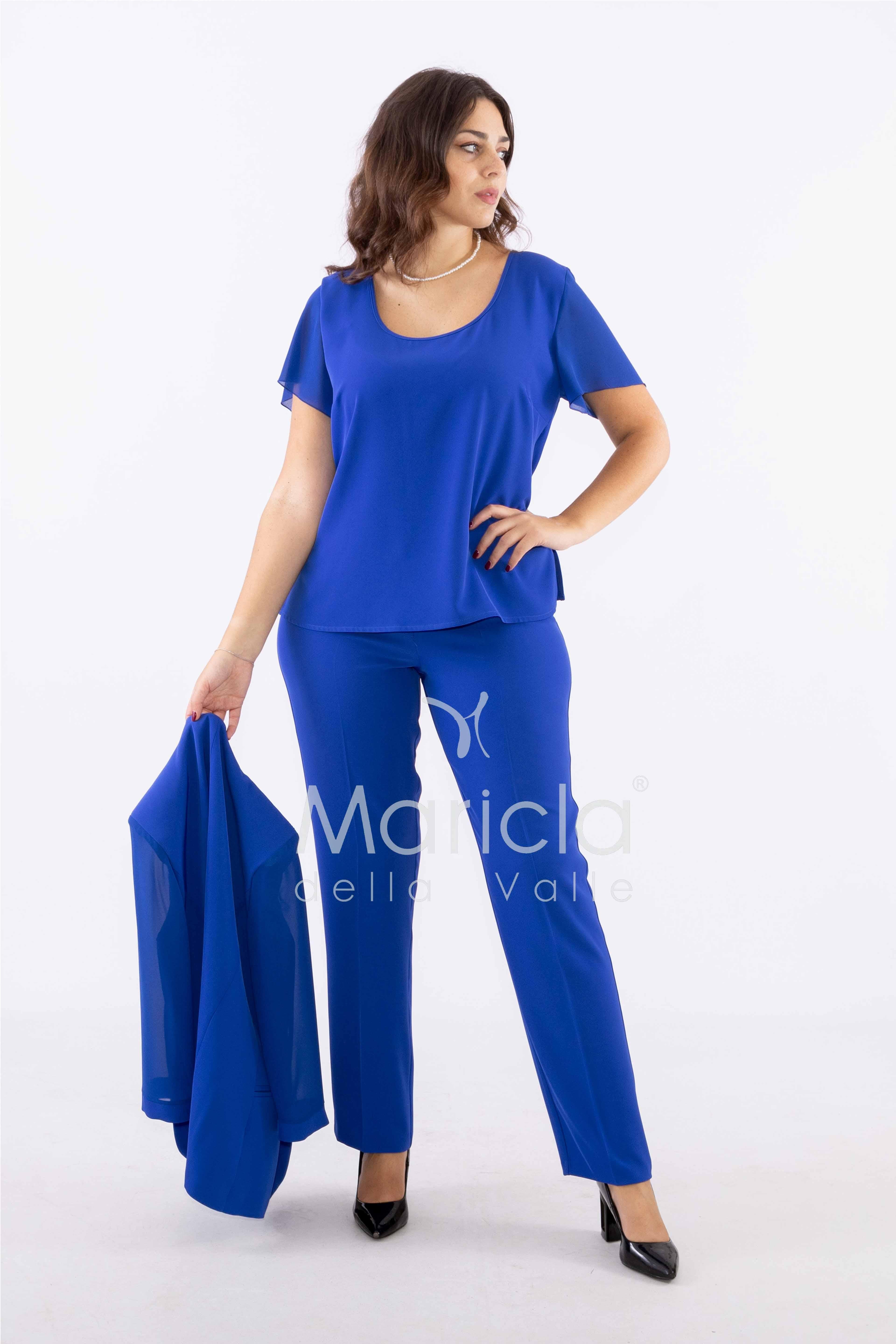 tailleur strass onda collo PF2180 ROYAL PAOLA FORTI