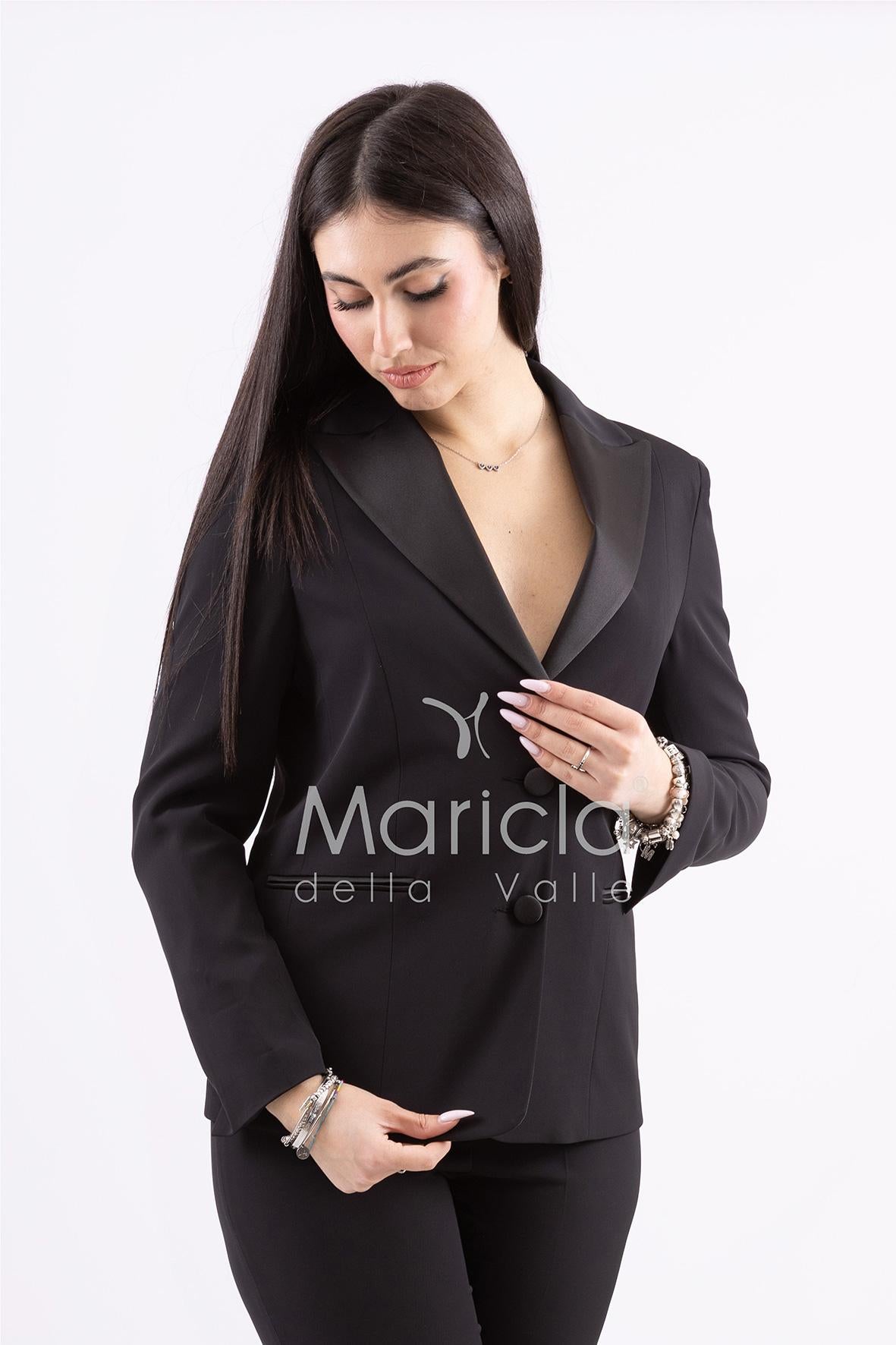 Completo tailleur collo smoking ROMI3872 NERO MARICLA