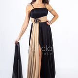 lungo bicolore fiore glitterato RG97PB NERO GIGLI CERIMONIA