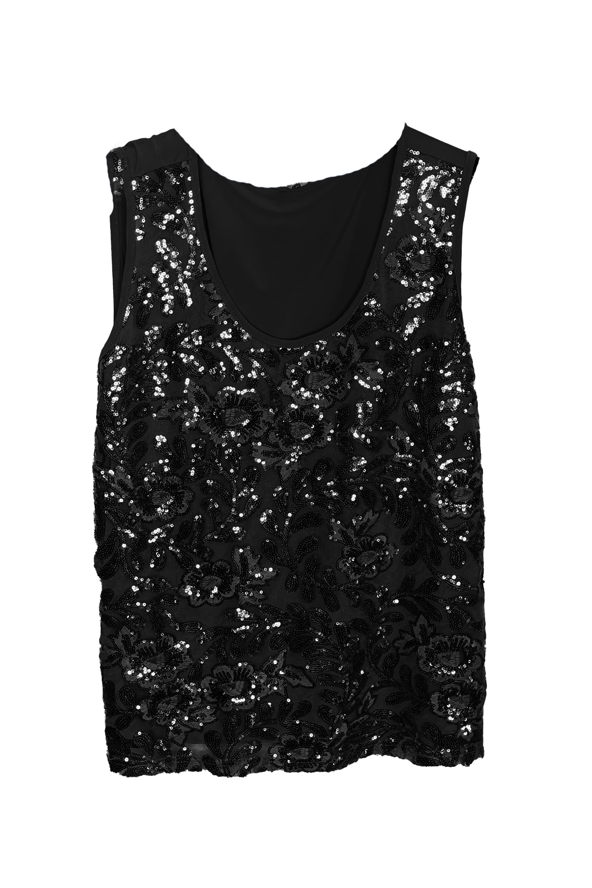 canotta spalla larga paiette DB10327 NERO MARICLA