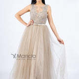 Abito ampio con ricami FP801050 CHAMPAGNE MARICLA ELEGANCE