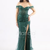 Abito a sirena scollo omerale FP881007 VERDE MARICLA ELEGANCE
