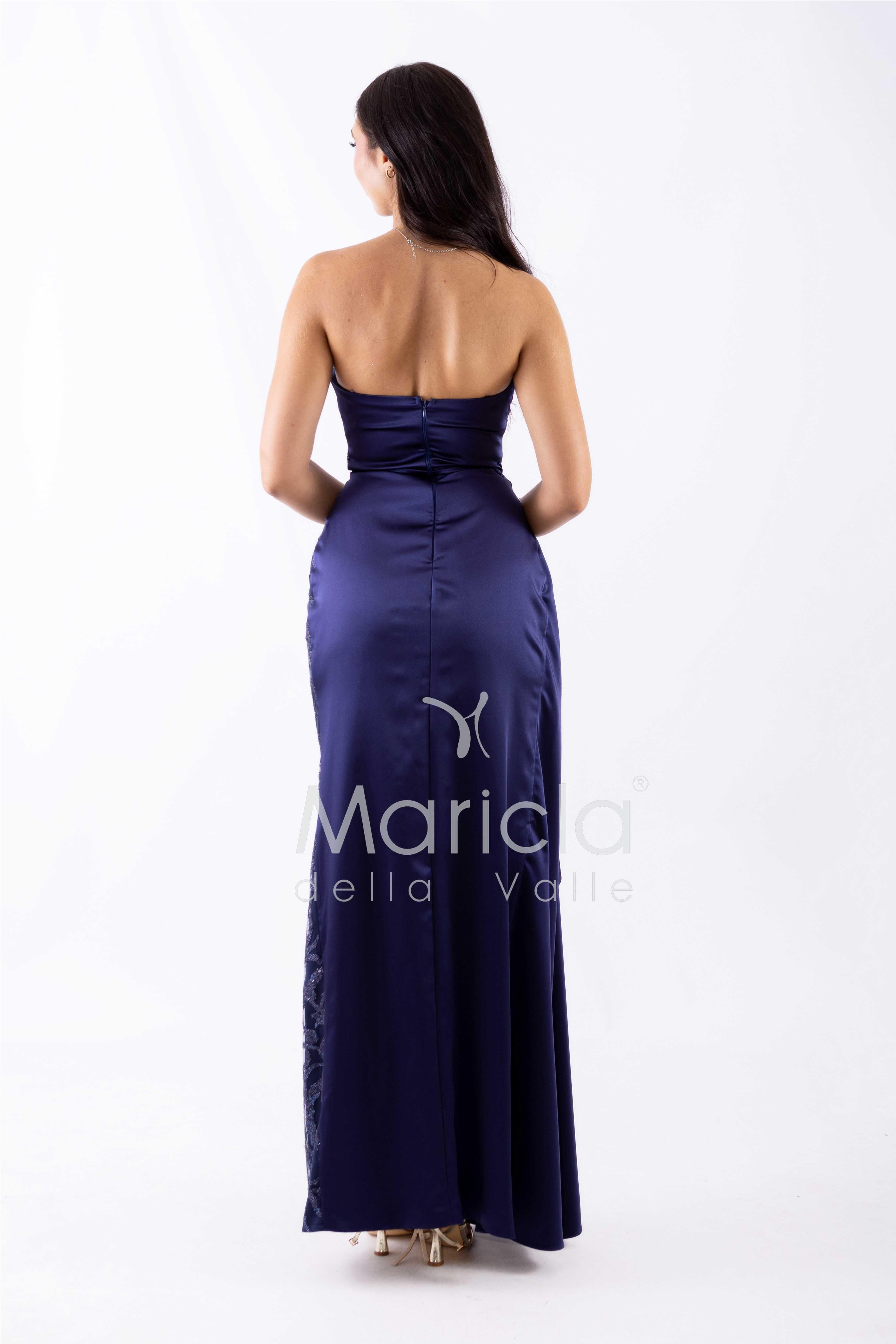 abito lungo paiette cuore HC7459 BLU MARICLA ELEGANCE