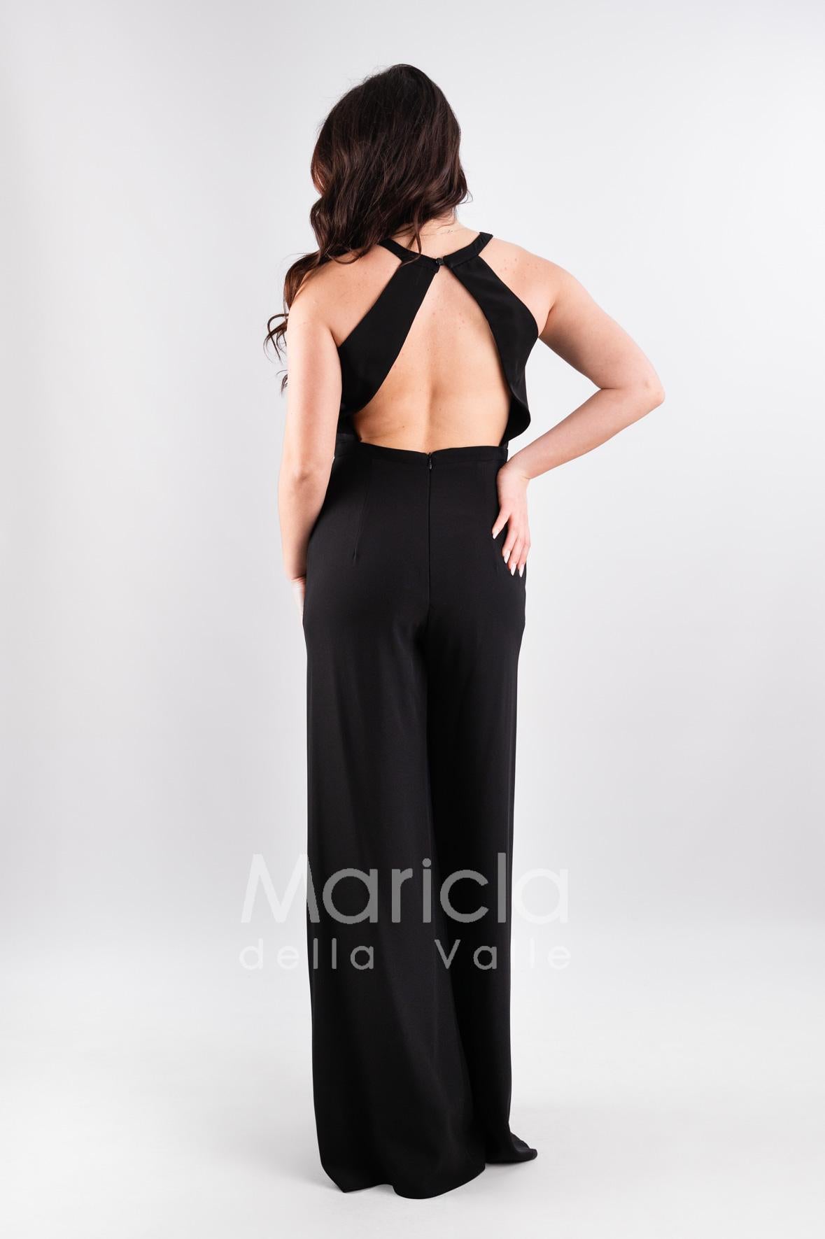 tuta con cinturino strass SH610 NERO SHARON