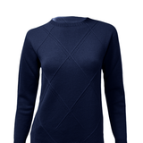 Maglia  a rombi 100% lana CF4366 BLU CARLA FERRONI