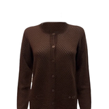 Maglia giacchino traforato 100% lana CF4380 MORO CARLA FERRONI
