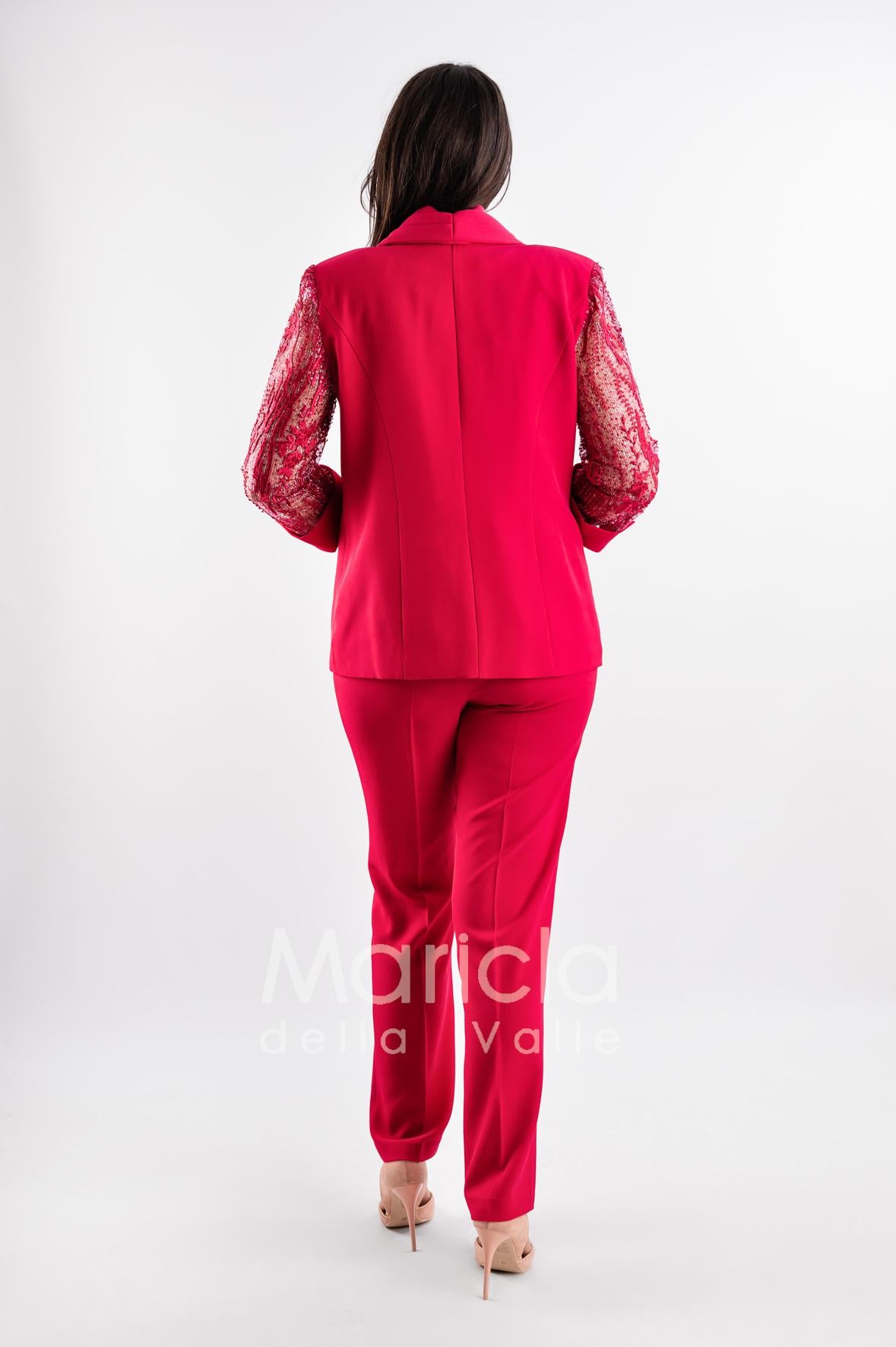 tailleur 3 pz ricamati PF217 FUCSIA PAOLA FORTI