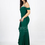 abito lungo applicazione seno HC5005 VERDE MARICLA ELEGANCE