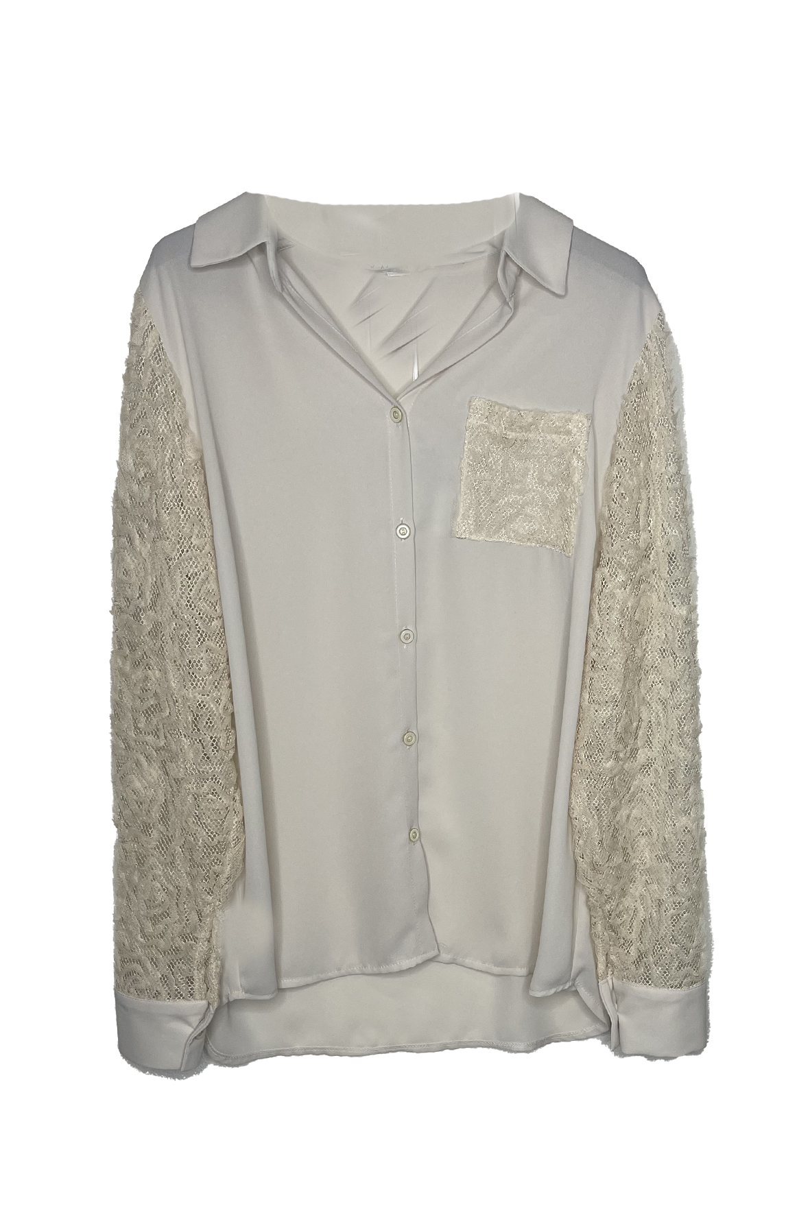 camicia con manica ricamata ROMINA PANNA MARICLA
