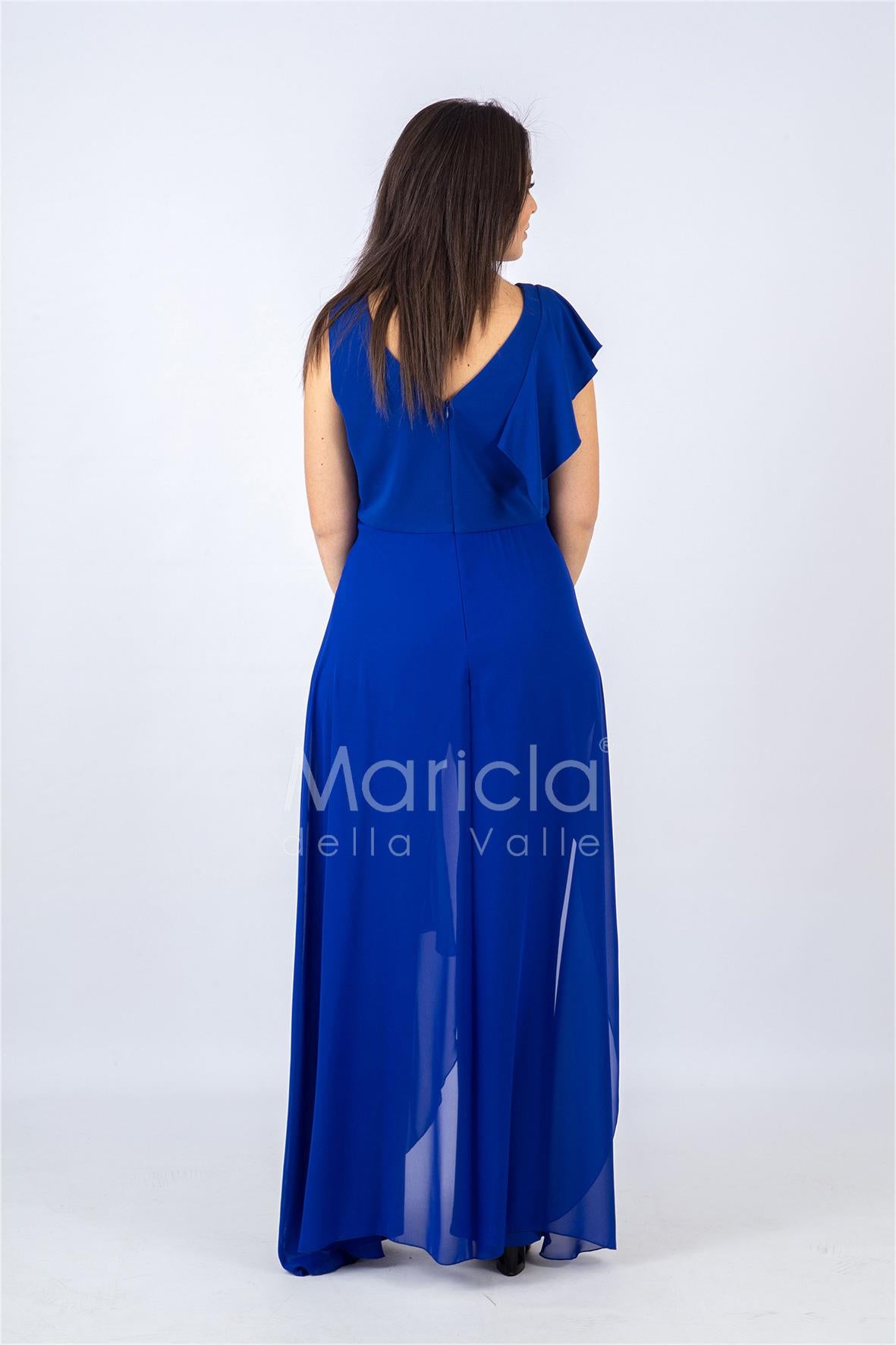 Tuta a giromaniche con rouche PF509 ROYAL PAOLA FORTI