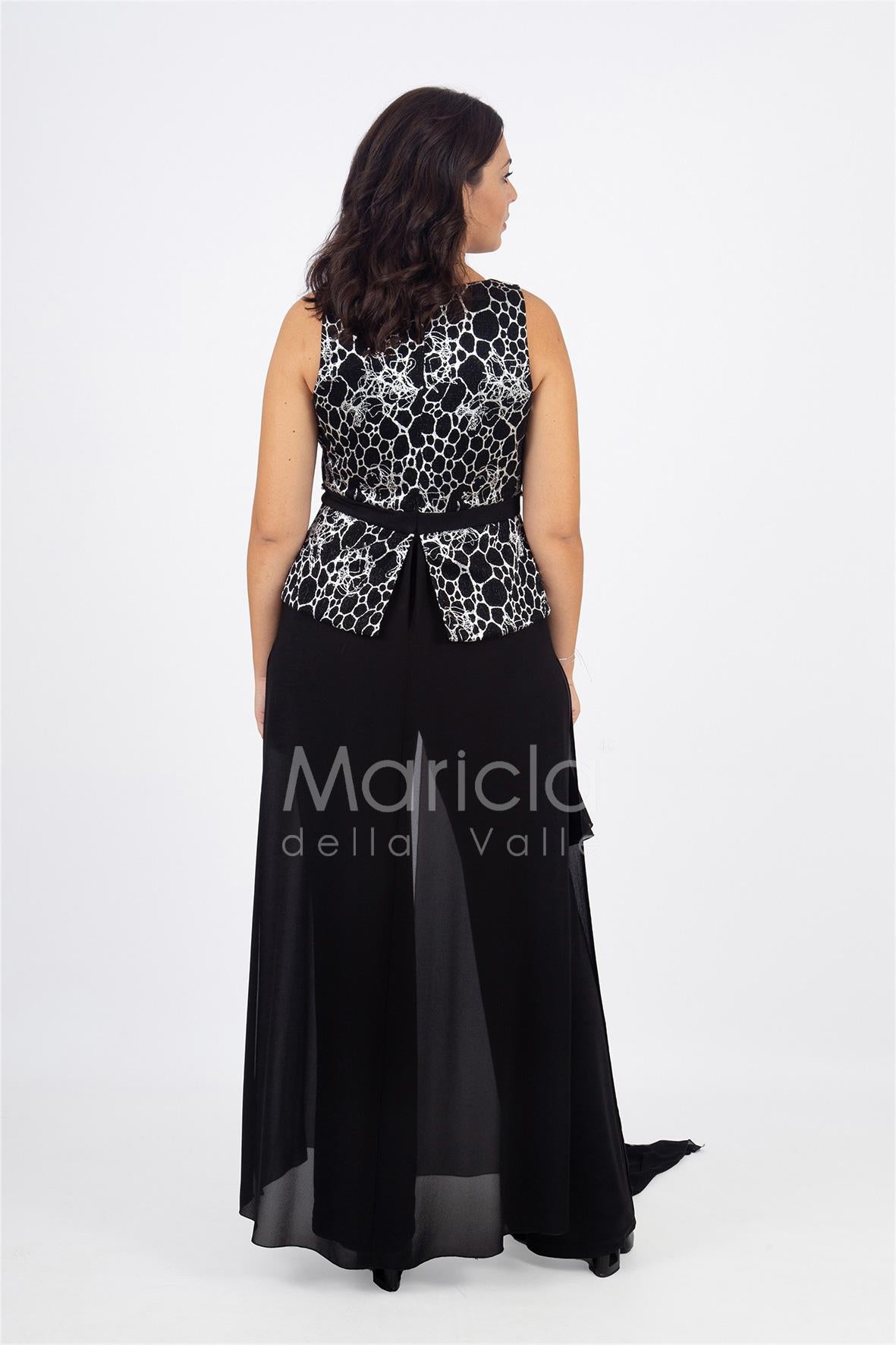 tuta con baschina effetto glitter PF508 NERO PAOLA FORTI