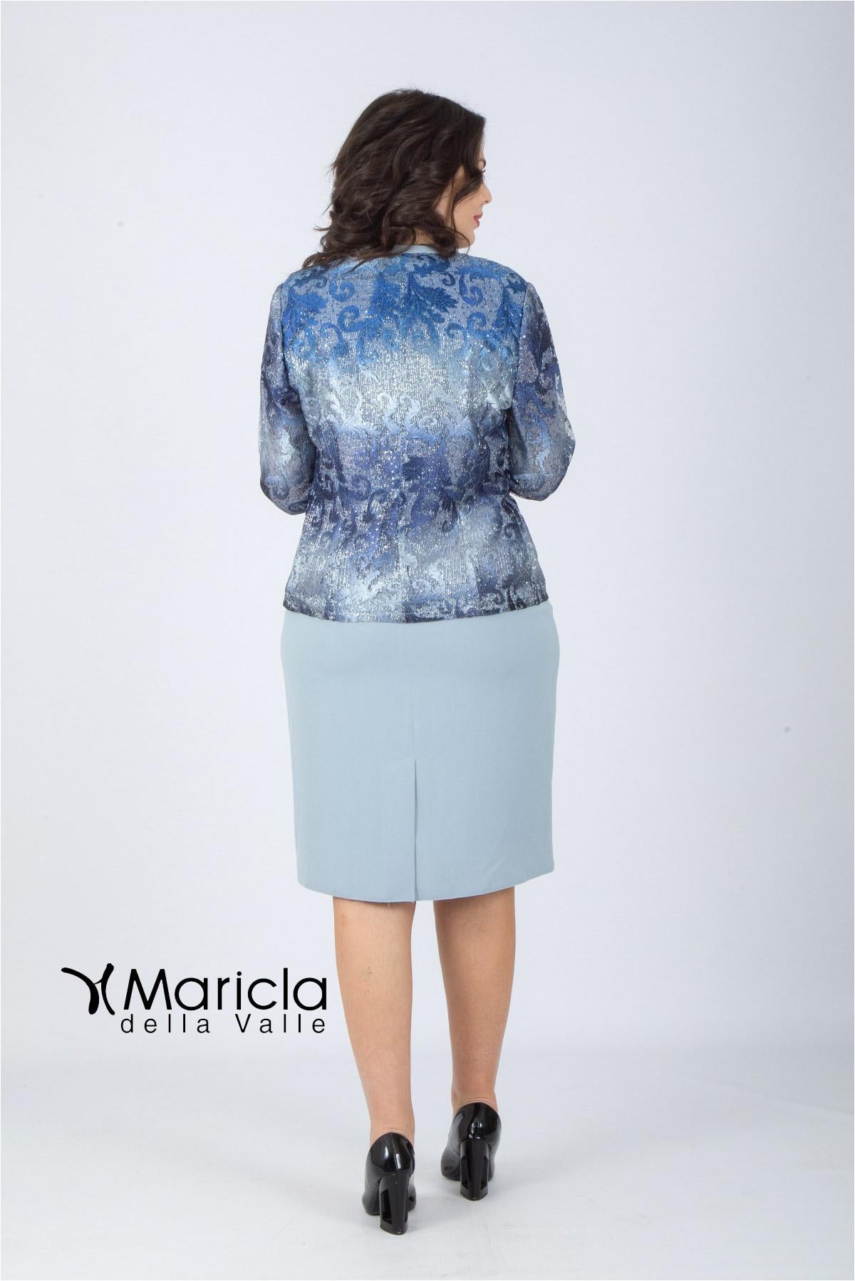 tubino con giacca sfumata GU705 INDACO MARICLA ELEGANCE