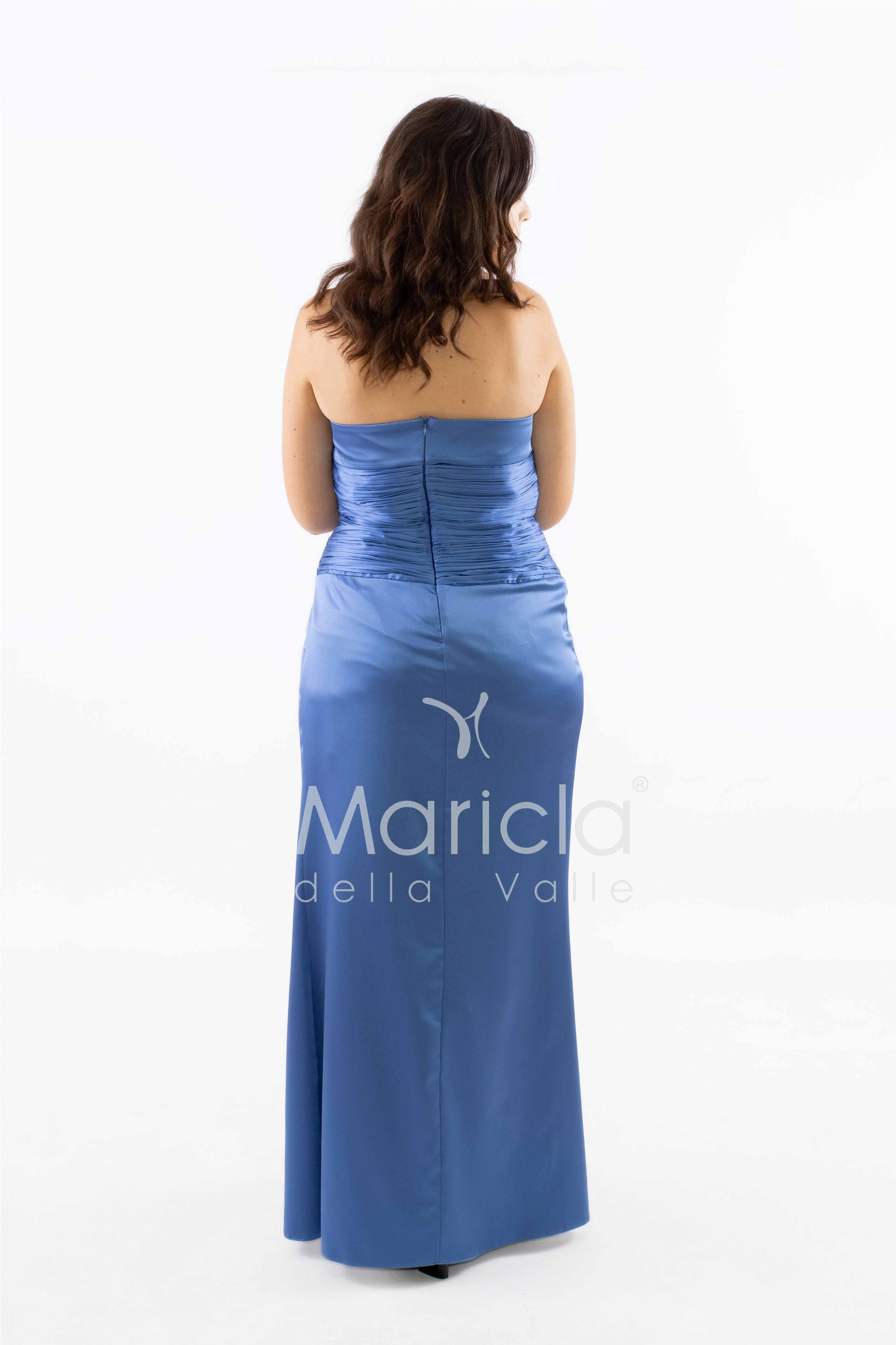 abito con fiore arricciato CAR58366 INDACO MARICLA ELEGANCE