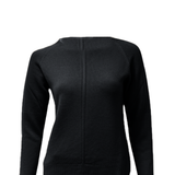 Maglia 100% in lana con lavorazione rigo centrale CF4378 NERO CARLA FERRONI