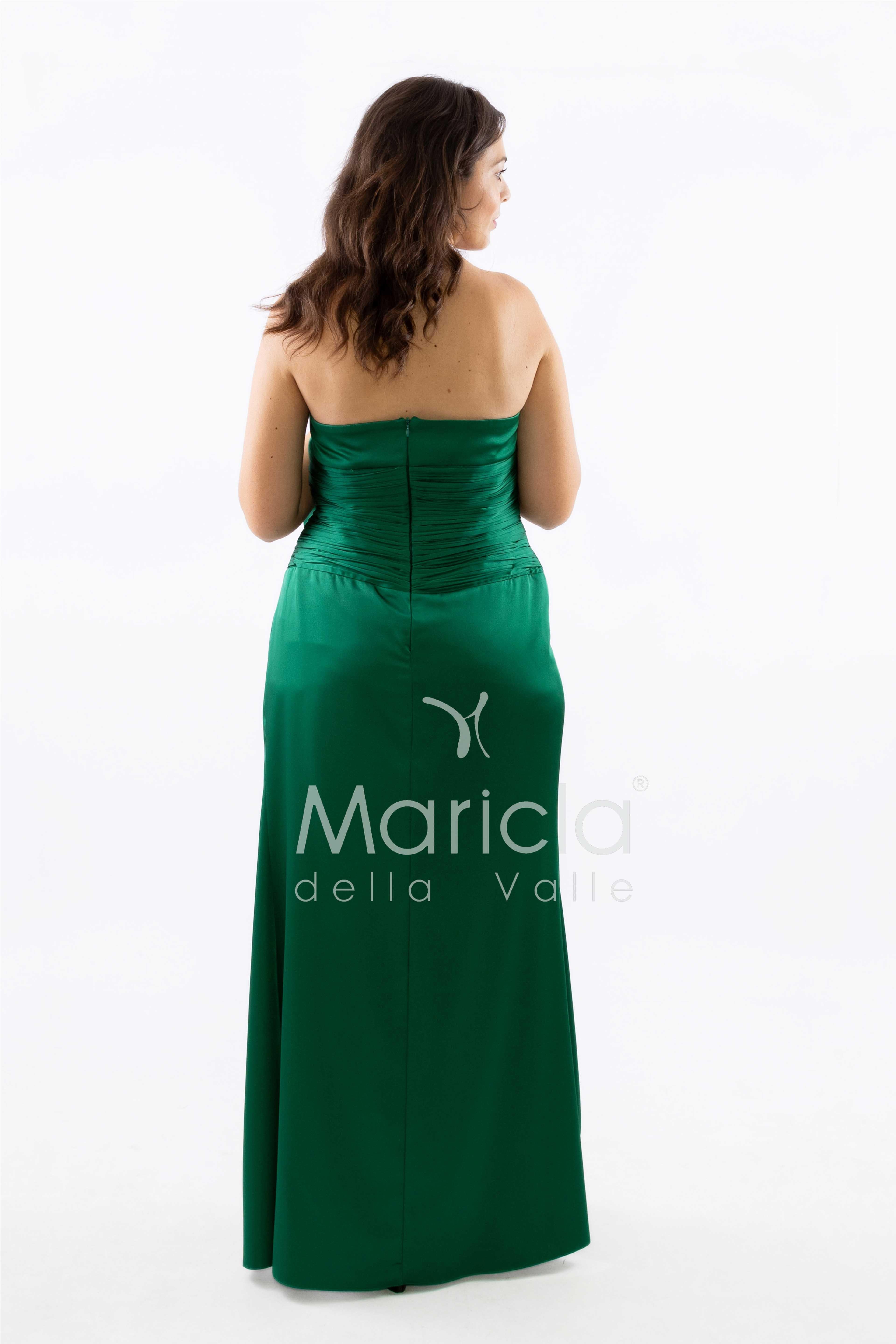 abito con fiore arricciato CAR58366 VERDE MARICLA ELEGANCE