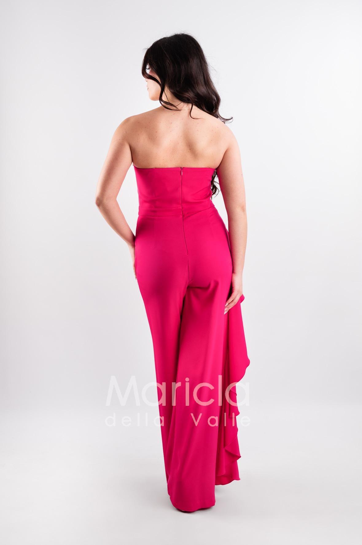 tuta con baschina PF108 FUCSIA PAOLA FORTI