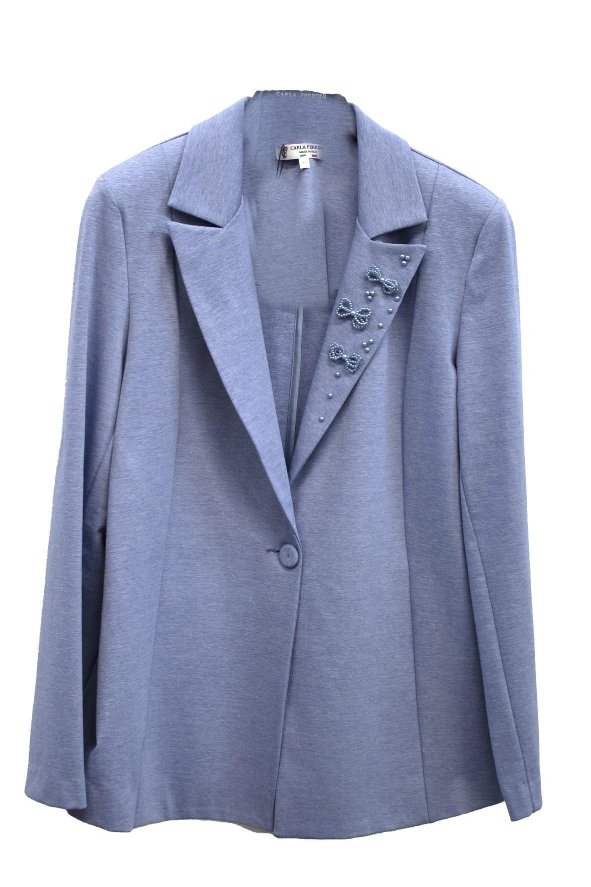 giacca ricamo CF17887 POLVERE CARLA FERRONI