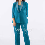 tailleur smoking strass PF2330 PETROLIO PAOLA FORTI