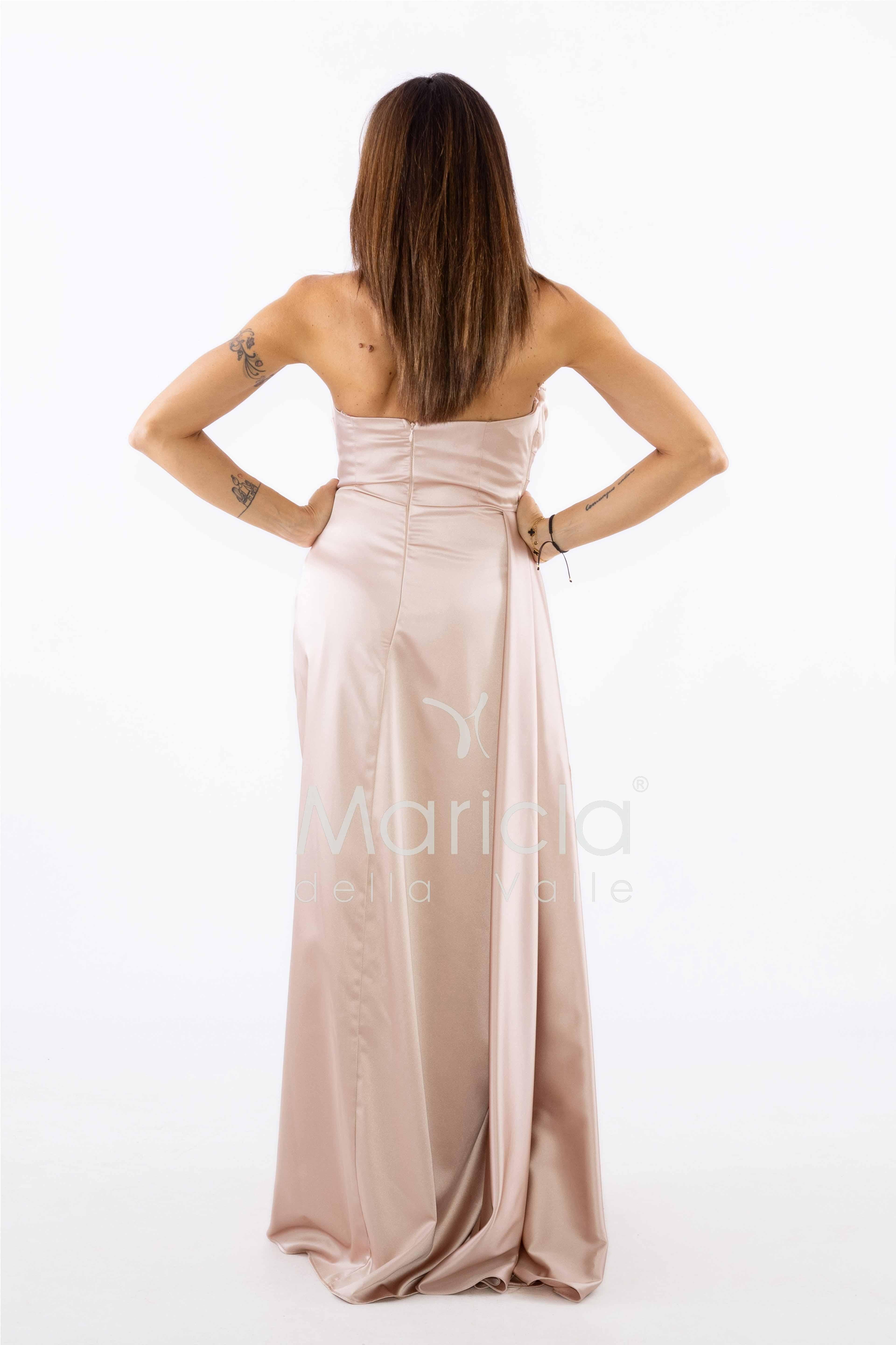 abito lungo drappeggio seno FI80008 CIPRIA MARICLA ELEGANCE