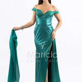 Abito lungo scollo omerale JC35274 VERDE MARICLA ELEGANCE