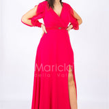 abito manica lunga PF607 FUXIA PAOLA FORTI 