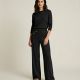Pantalone Wide Leg in Maglia CF17937 NERO CARLA FERRONI 