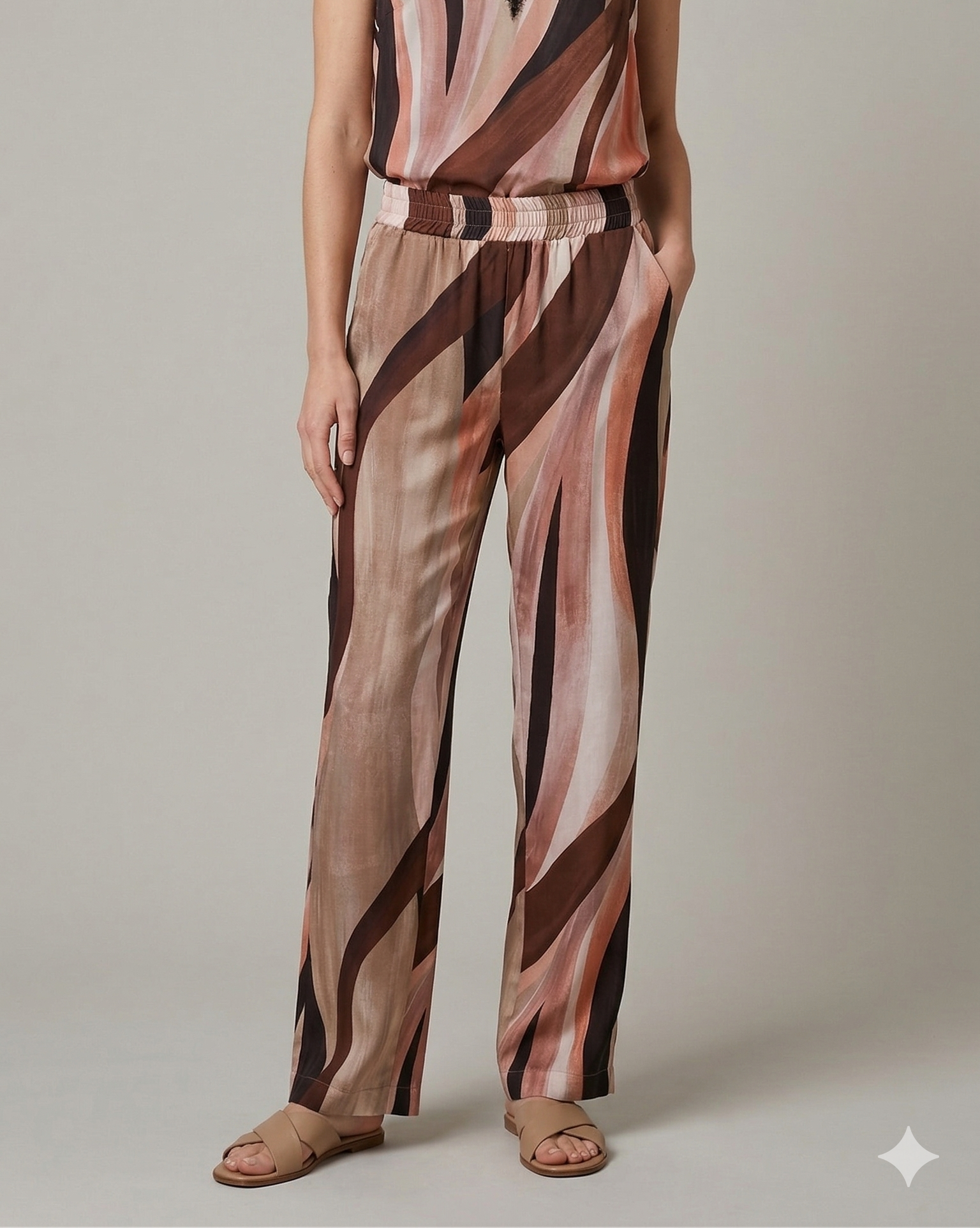 pantalone fantasia CF70199 ARANCIO CARLA FERRONI 