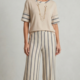 pantalone fantasia con casacca CF70292 CREMA CARLA FERRONI 
