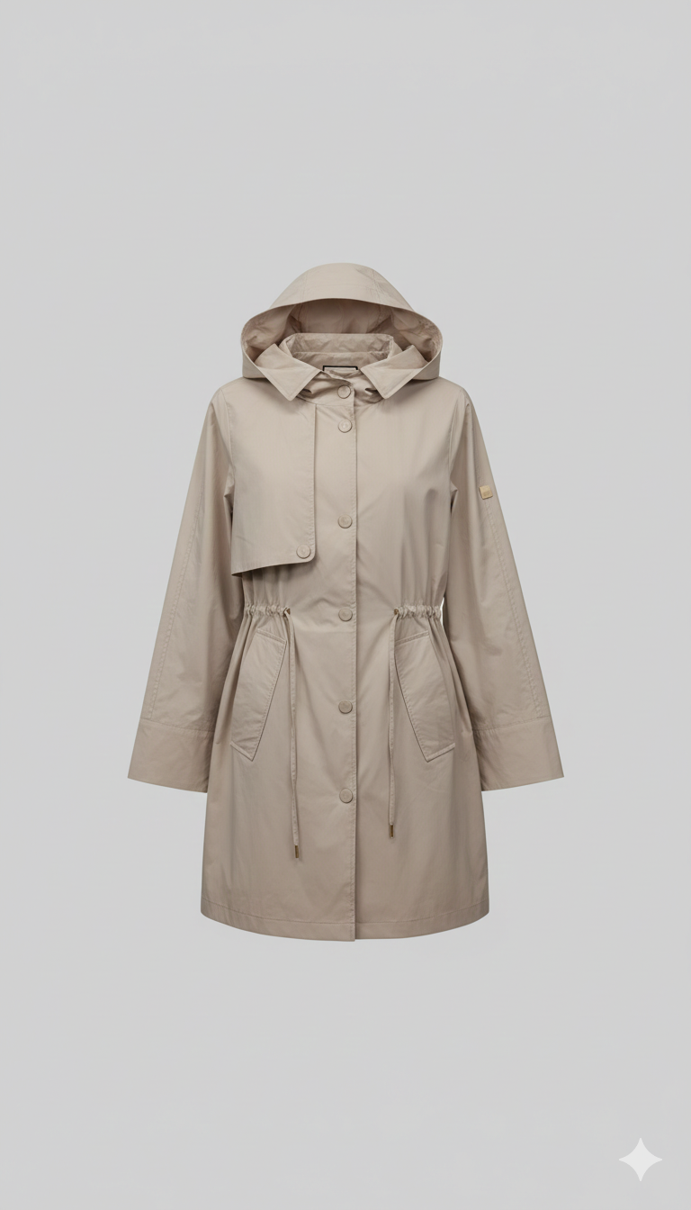Parka Leggero con Cappuccio LIN11 BEIGE LINDAS 