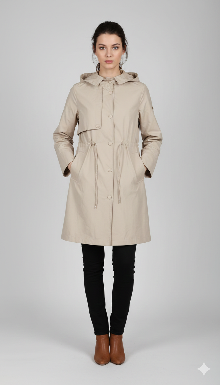 Parka Leggero con Cappuccio LIN11 BEIGE LINDAS 